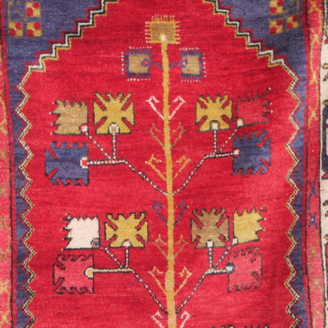 Curated Antique Runner Rug - 3x9 ft | Handmade Red Turkish Carpet for Hallway