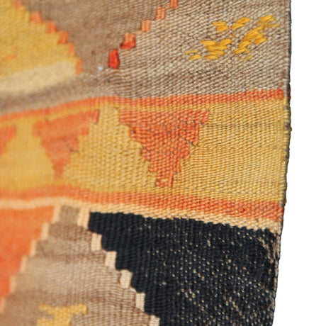 Curated Antique Wool Kilim - 3x4 ft | Orange Vintage Turkish Rug for Home Decor