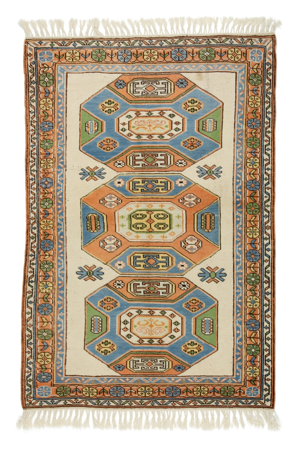 Rustik El Dokuma Antika Halı / Mestan 126 x 180 cm