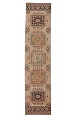Vintage  El Dokuma Pastel Antika Yolluk / Adilcevaz 81 x 350 cm