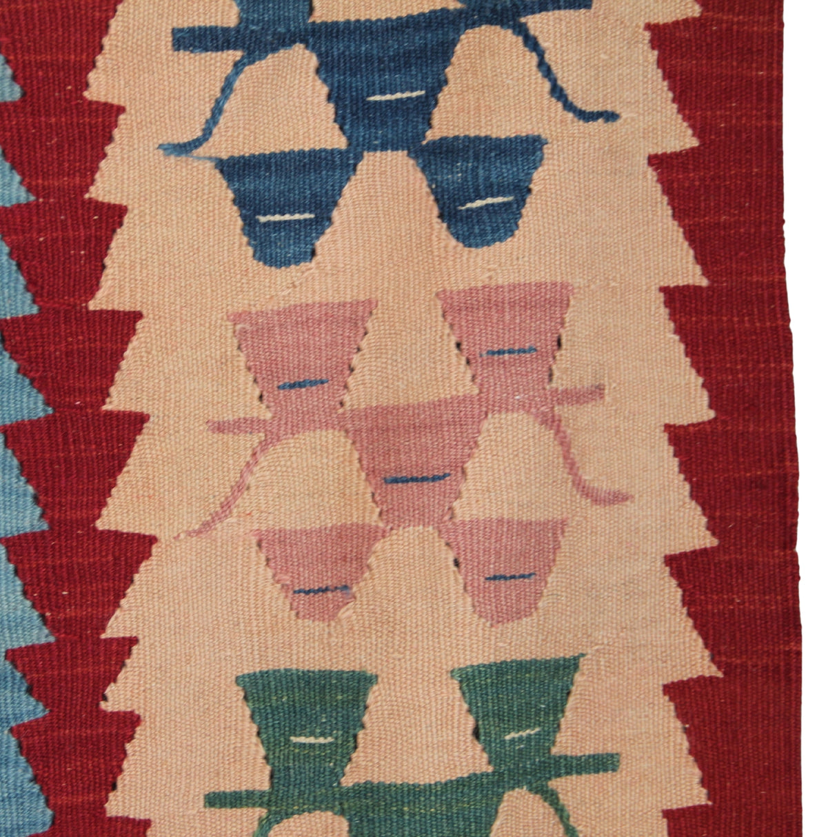 Vintage Tribal Red Kilim - 5x7 ft | Wool Handmade Turkish Rug for Living Room