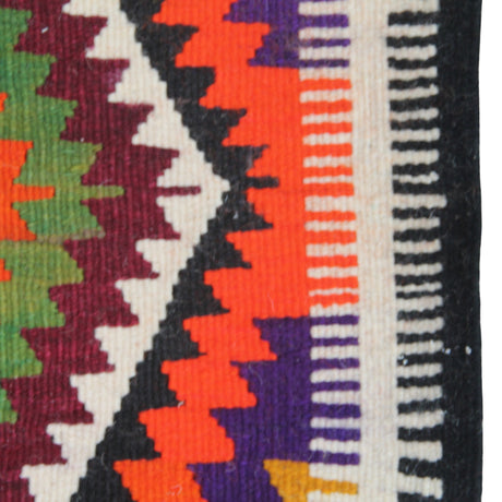 Curated Vintage Kilim Rug - 5x8 ft | Red Geometric Turkish Carpet for Area