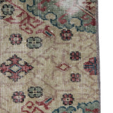 Vintage Oriental Rug Runner - 2x9 ft | Wool Beige Oushak Carpet for Hallway