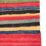 Vintage Striped Red Kilim - 5x8 ft | Bohemian Tribal Turkish Rug for Area