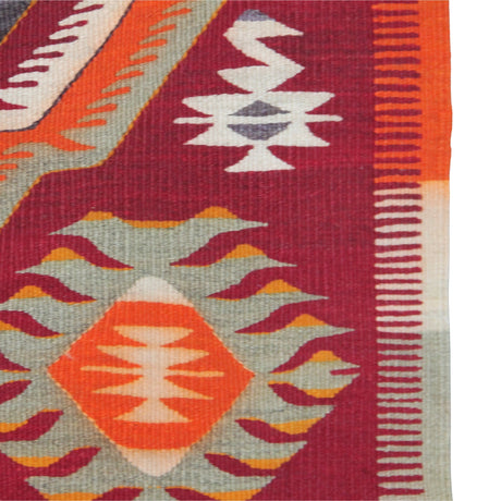 Vintage Red Southwestern Rug - 4x9 ft | Handmade Anatolian Rustic Kilim