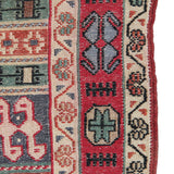 Vintage Soumak Kilim Rug - 3x3 ft | Wool Handmade Rustic Carpet for Area
