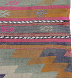 Muted Vintage Boho Kilim - 5x7 ft | Wool Turkish Handmade Rug for Living Area