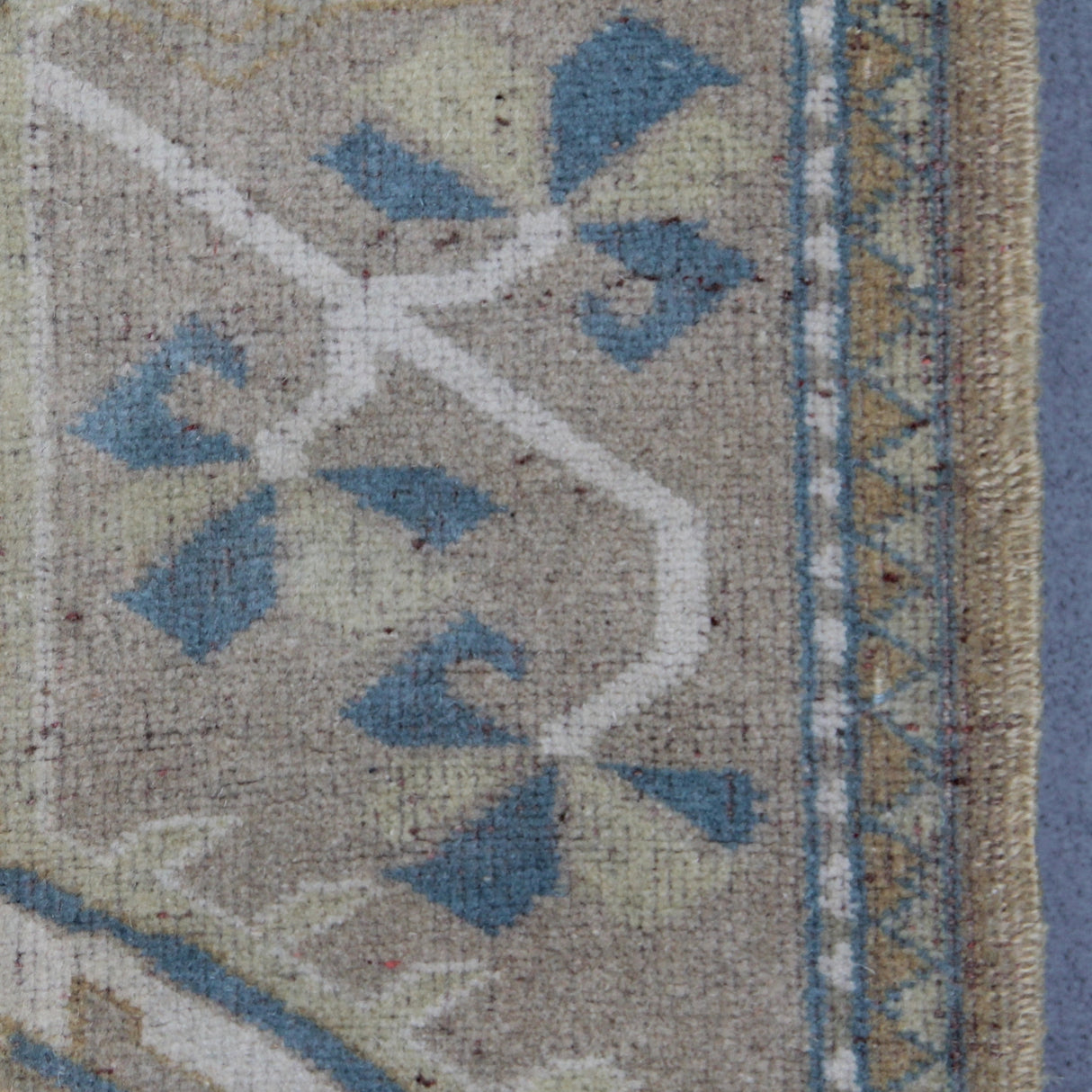 Vintage Handmade Oushak Rug - 6x9 ft | Tribal Beige Wool Turkish Carpet
