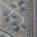 Vintage Handmade Oushak Rug - 6x9 ft | Tribal Beige Wool Turkish Carpet