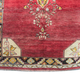 Vintage Red Turkish Rug - 5x7 ft | Handmade Oushak Area Carpet for Living Room