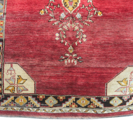Vintage Red Turkish Rug - 5x7 ft | Handmade Oushak Area Carpet for Living Room