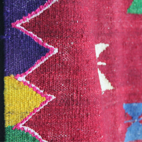 Red Vintage Tribal Kilim - 5x7 ft | Handmade Wool Turkish Rug for Bedroom