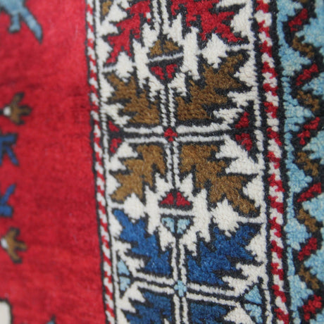 Vintage Red Accent Carpet - 3x5 ft | Handmade Tribal Nomadic Rug for Living Room
