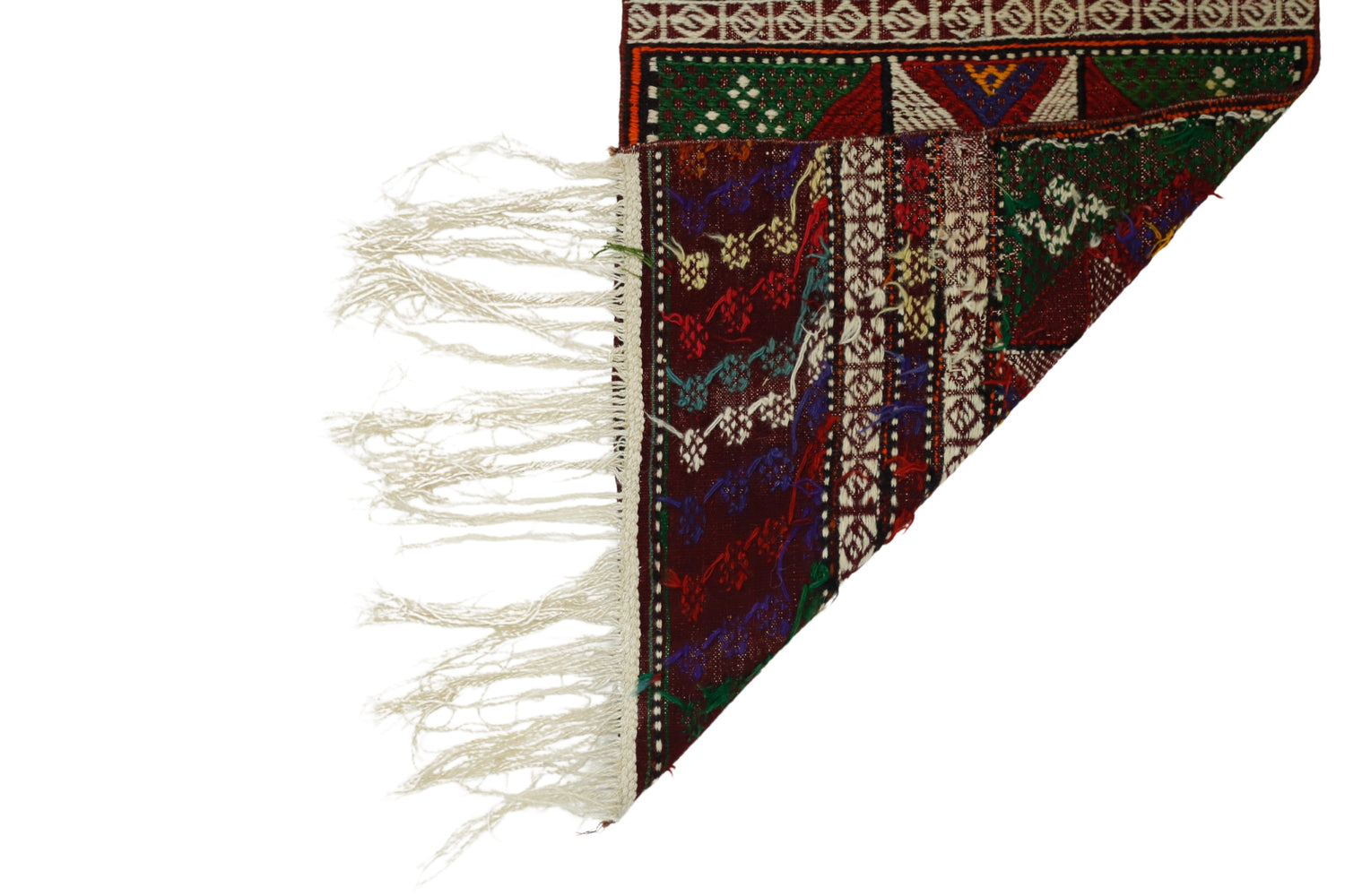 Eceabat / 1x8 Oriental Wool Kilim Runner Back Sİde