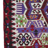 Vintage Handmade Turkish Kilim - 5x10 ft | Red Geometric Bohemian Rug for Area