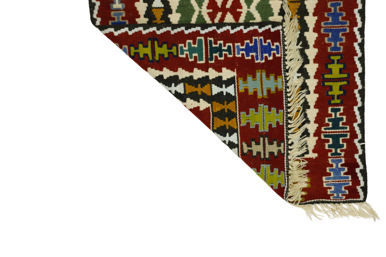 Ahırlı / 2x3 Red Tribal Boho Kilim Back Side