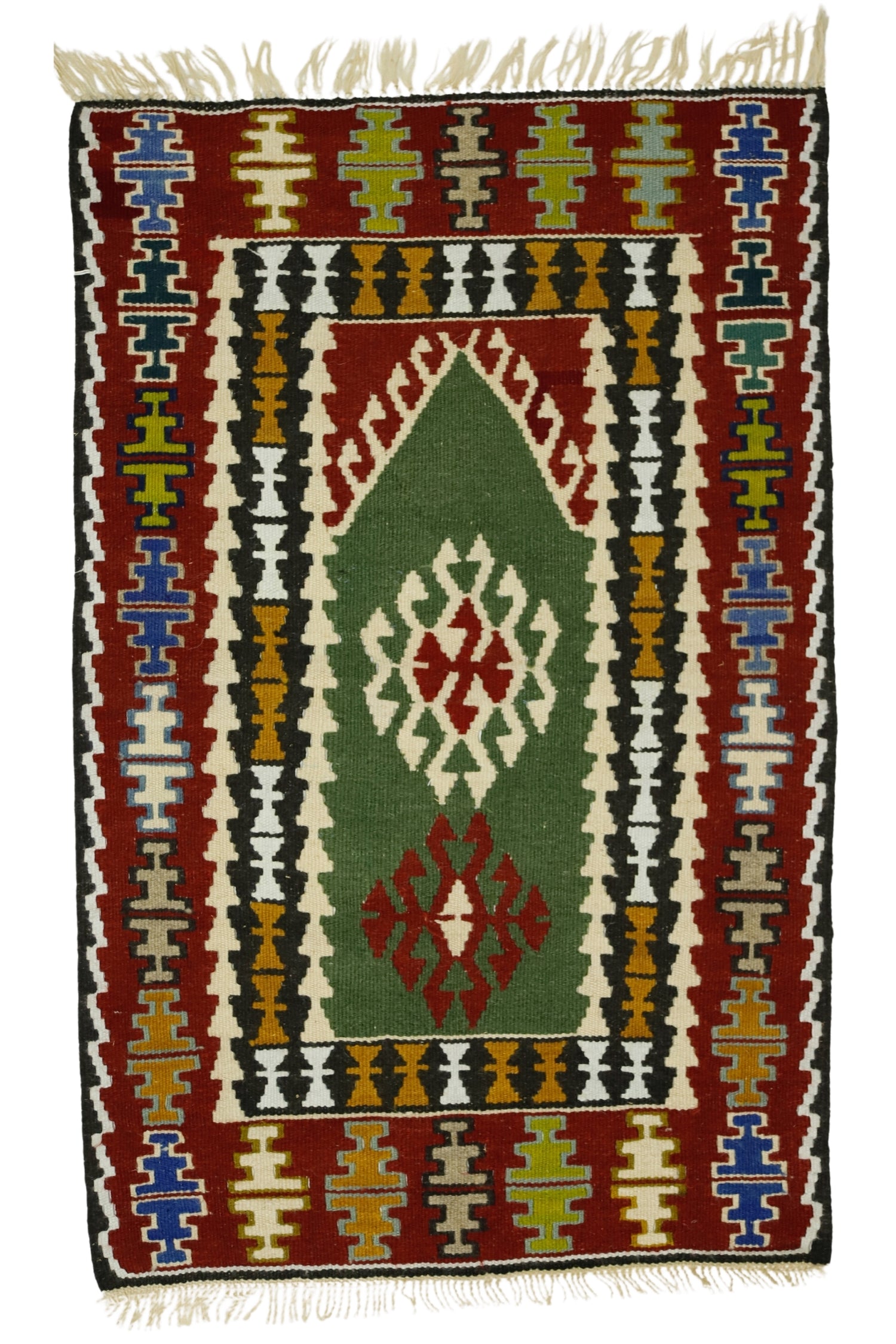 Ahırlı / 2x3 Red Tribal Boho Kilim Rug Front Side