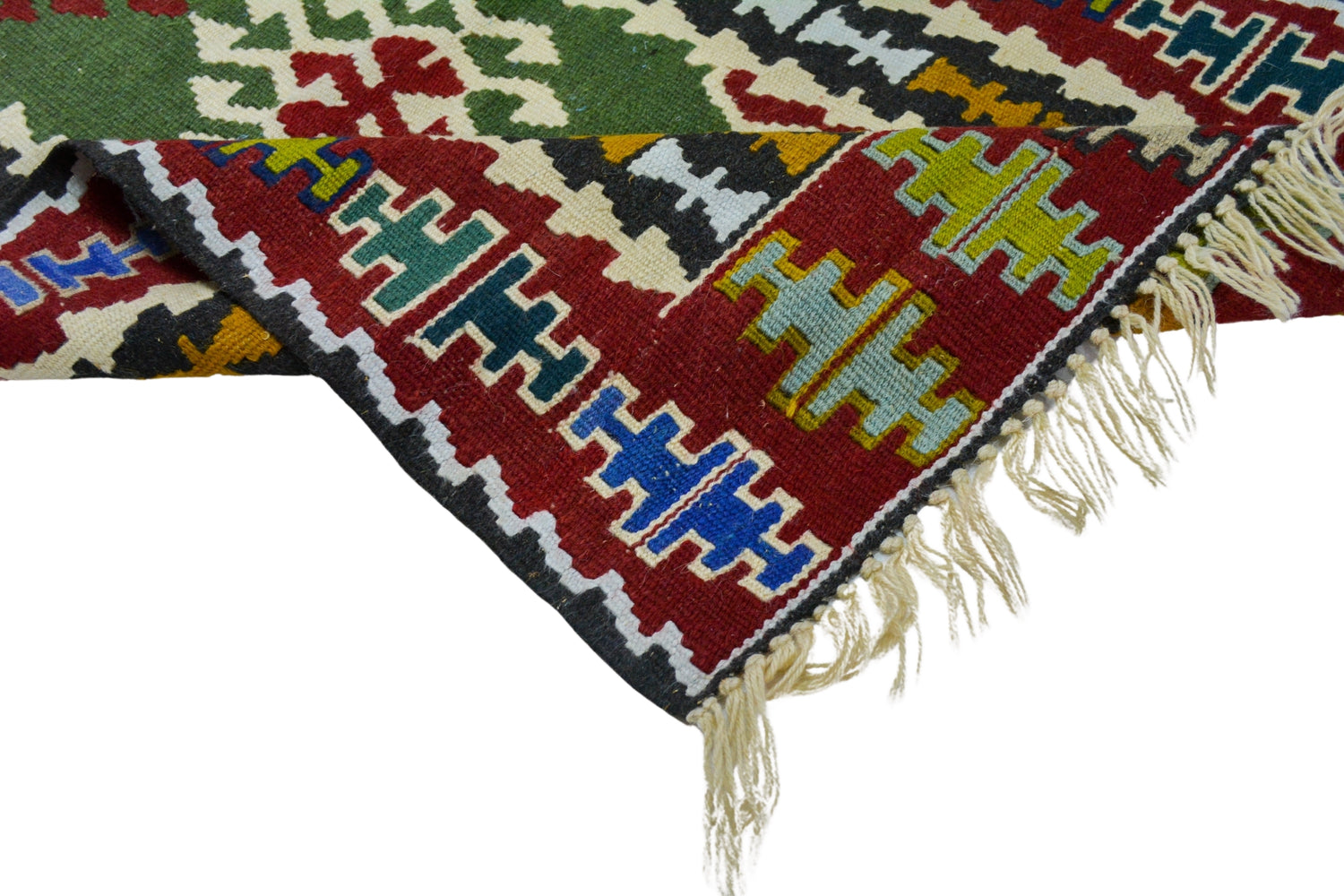 Ahırlı / 2x3 Red Tribal Boho Kilim Rug Texture