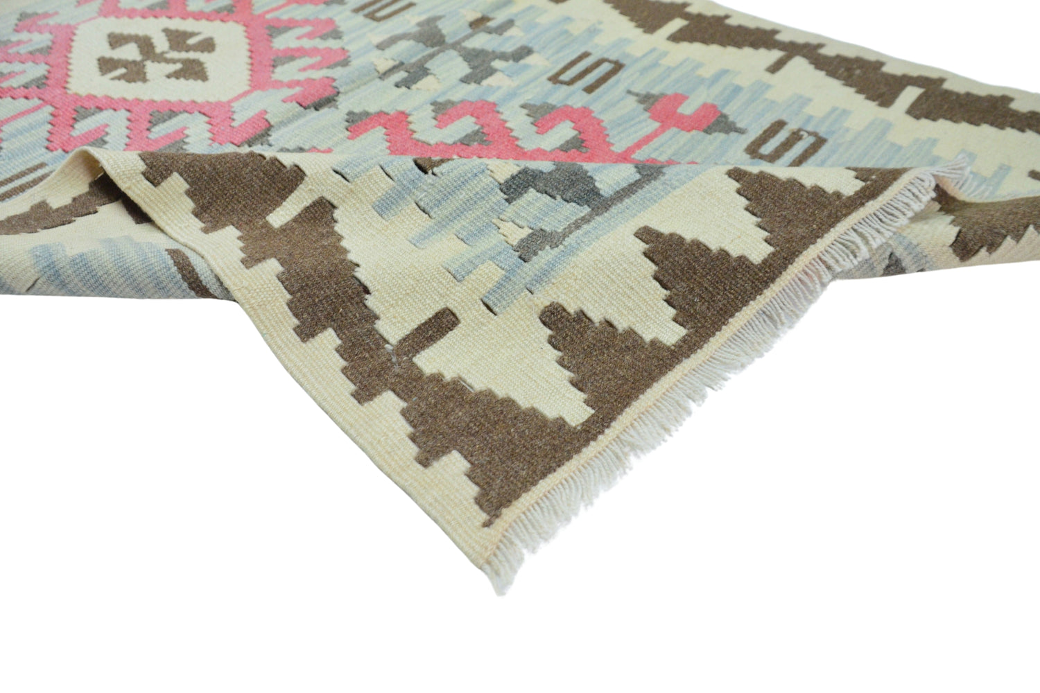 Akbulak / 2x3 Vintage Turkish Kilim Rug Texture