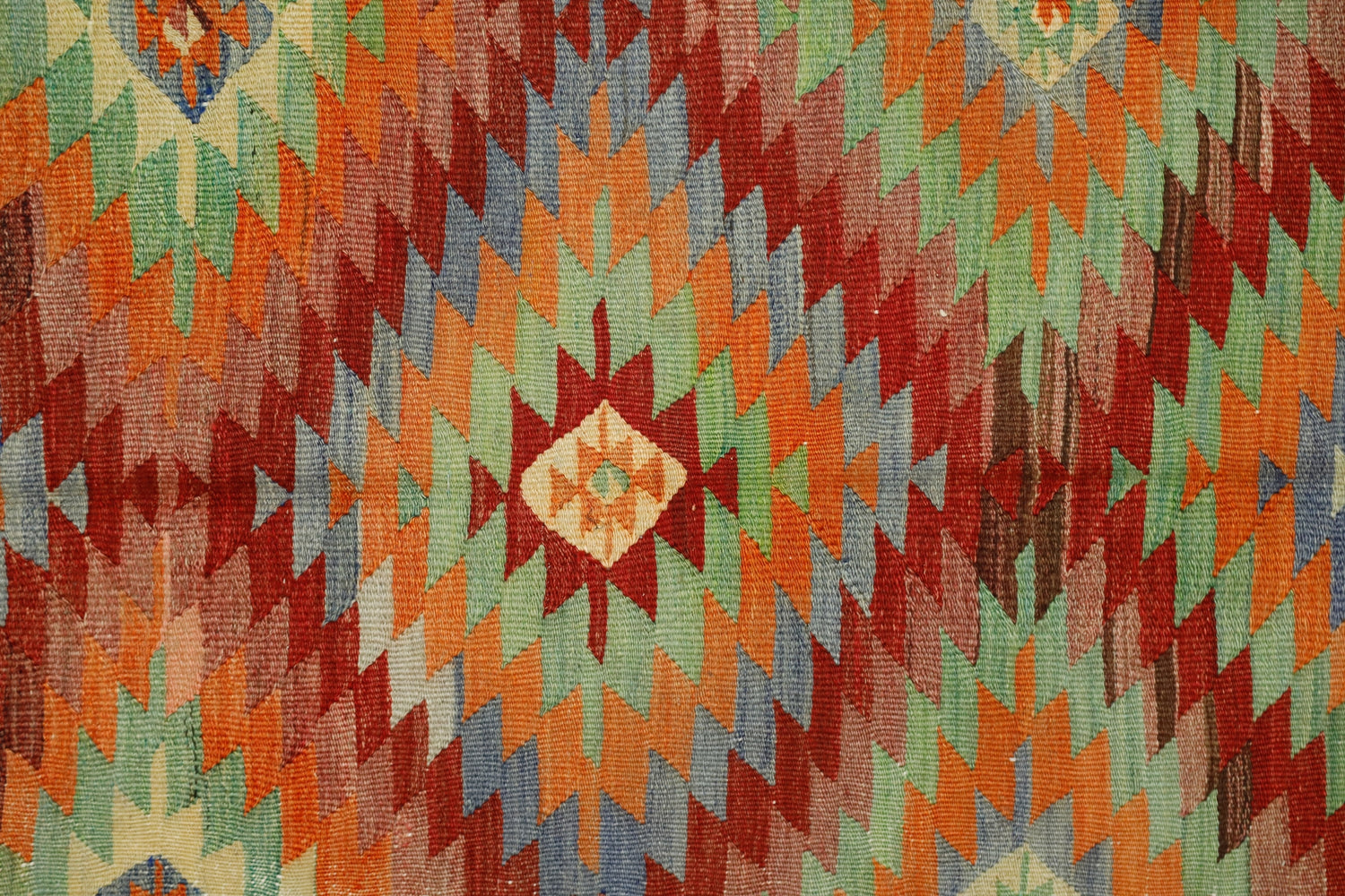 Alahabalı / 4x7 Vintage Bohemian Turkish Kilim Rug Close Up