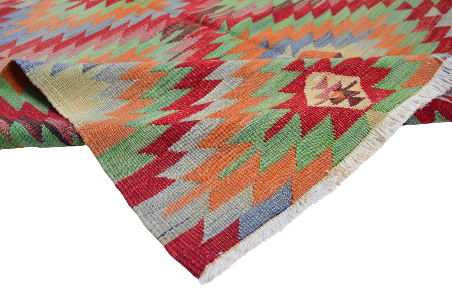 Alahabalı / 4x7 Vintage Bohemian Turkish Kilim Rug Texture