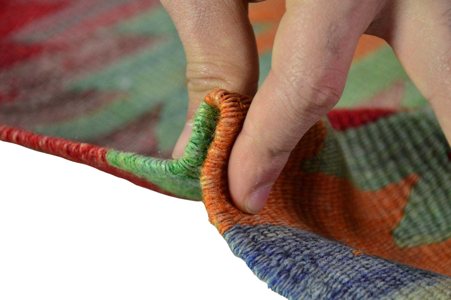 Alahabalı / 4x7 Vintage Bohemian Turkish Kilim Rug Thickness