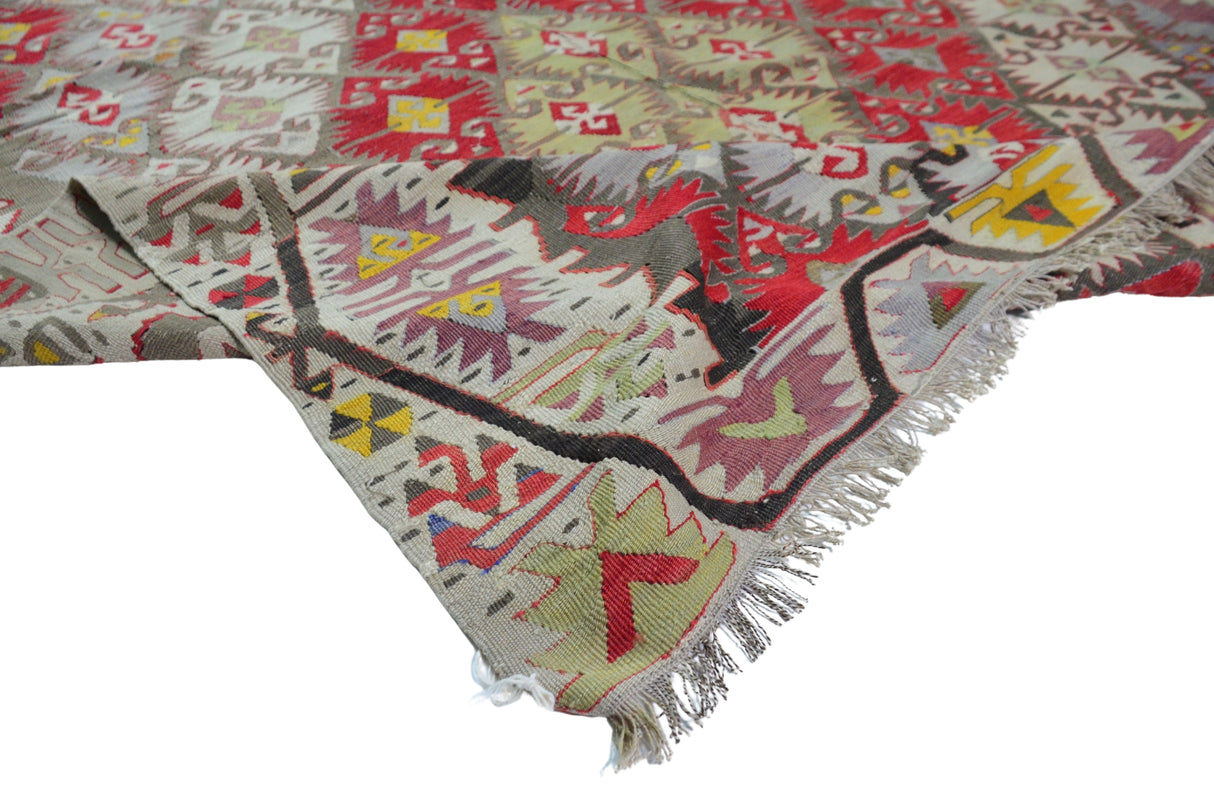 Alayhanı / 5x12 Vintage Oriental Area Kilim Rug Texture