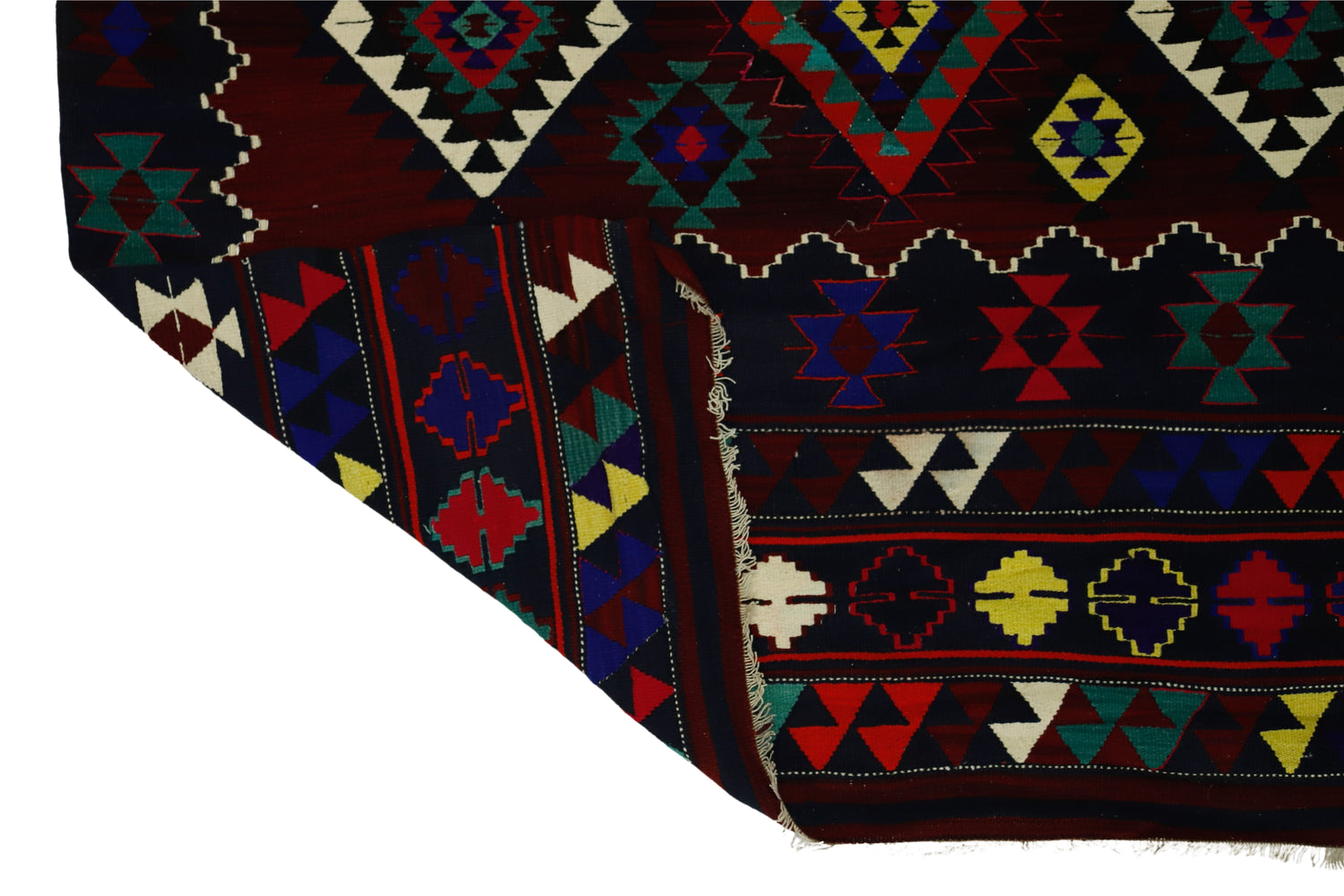 Arslandede / 5x8 Tribal Turkish Boho Kilim Back Side