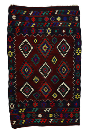 Arslandede / 5x8 Tribal Turkish Boho Kilim Rug Front Side