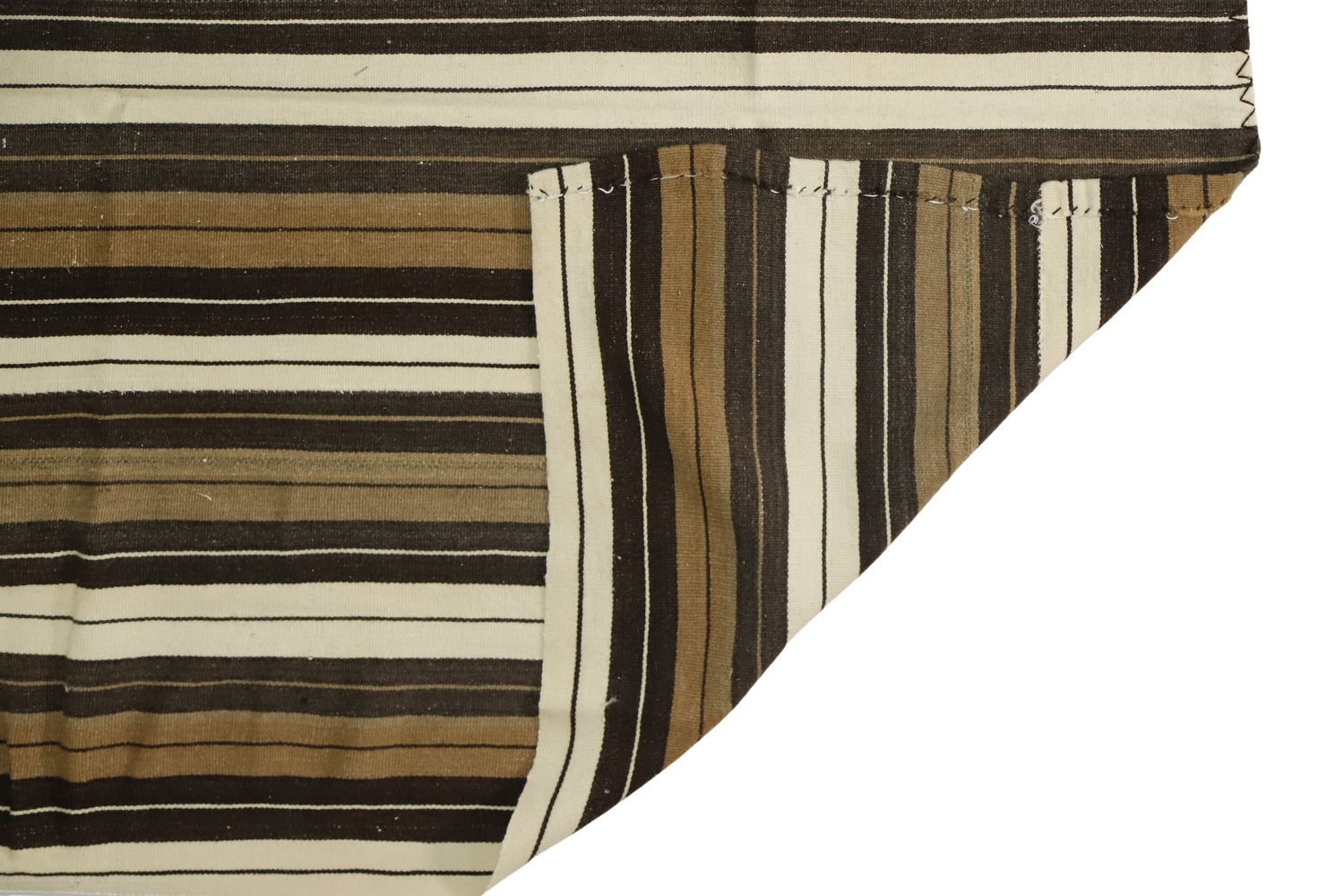 Aslıhan / 5x7 Vintage Striped Bohemian Kilim Rug Back Side