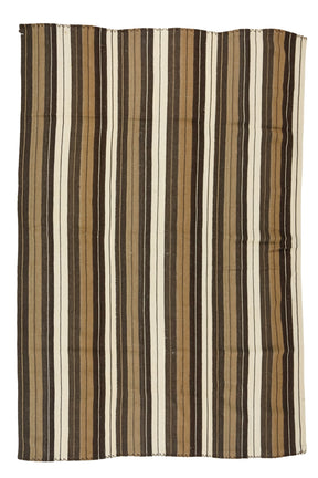 Aslıhan / 5x7 Vintage Striped Bohemian Kilim Rug Front Side
