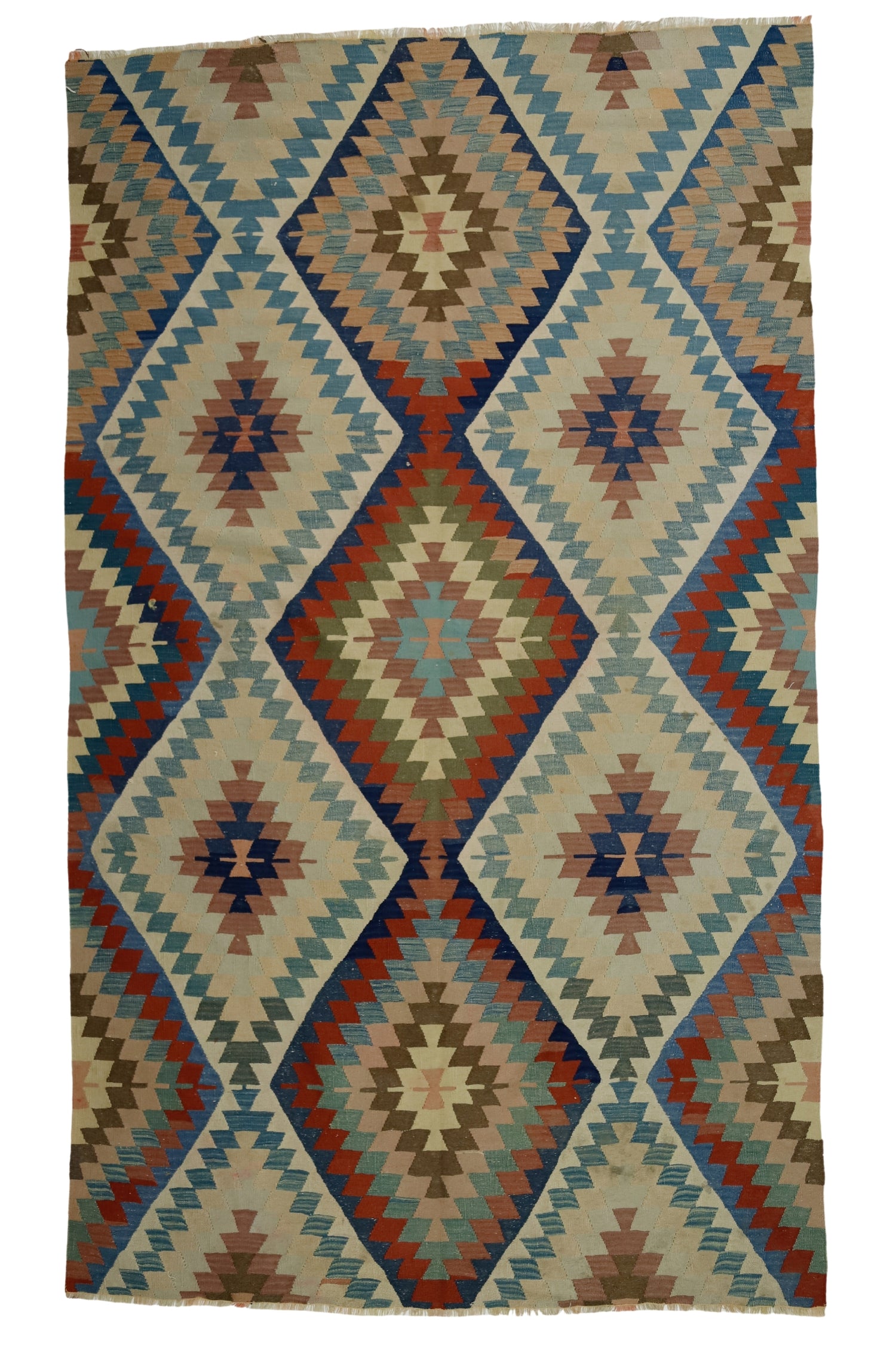 Balabancı / 5x9 Muted Vintage Boho Kilim Rug Front Side