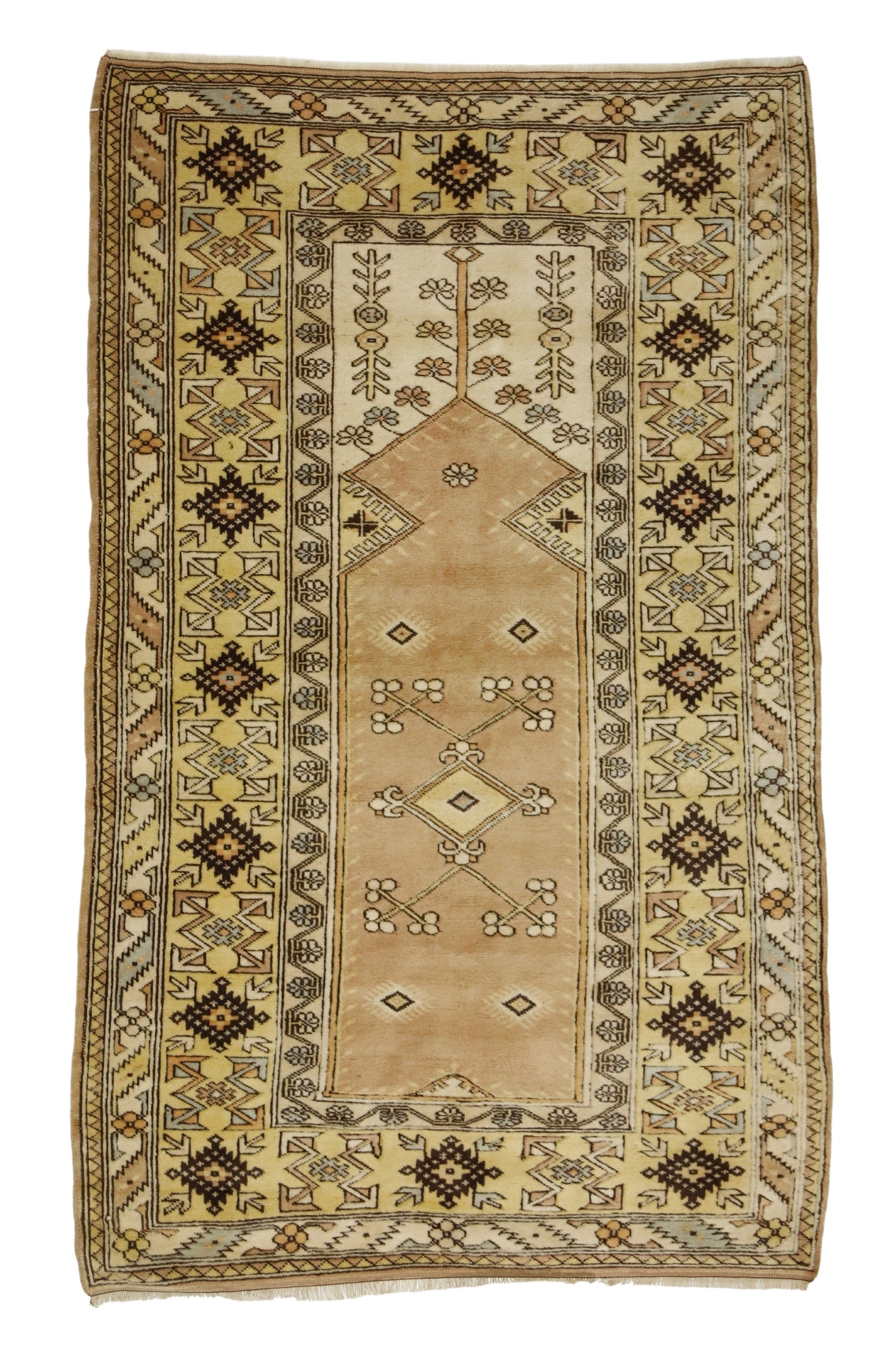 Bozyer / 4x6 Muted Vintage Wool Area Rug Front Side