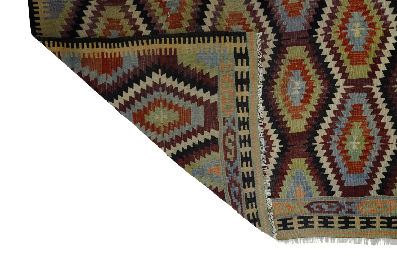 Camkoy / 5x6 Wool Vintage Turkish Kilim Back Side