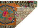 Deregumu / 1x3 Floral Vintage Turkish Rug Back Side