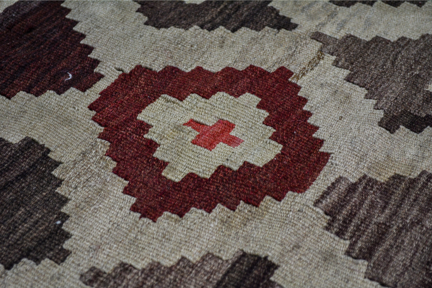 Digor / 6x11 Wool Vintage Kilim Rug Back Side