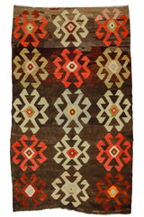 Digor / 6x11 Wool Vintage Kilim Rug Front Side 