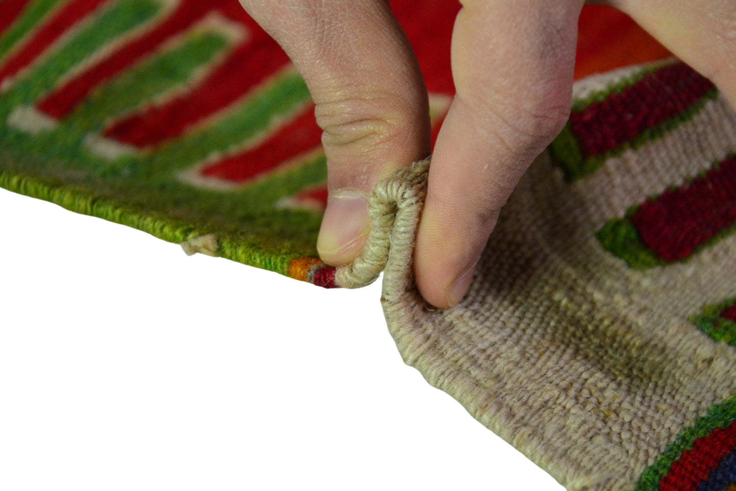 Dineksaray / 4x7 Red Turkish Vintage Kilim Rug Thickness