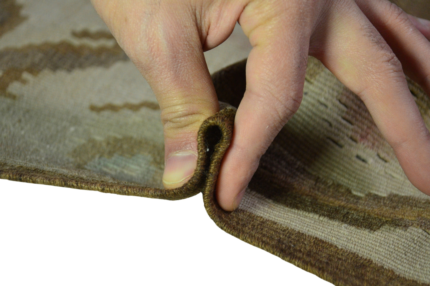 Dogantarla / 6x9 Handmade Vintage Wool Kilim Rug Thickness