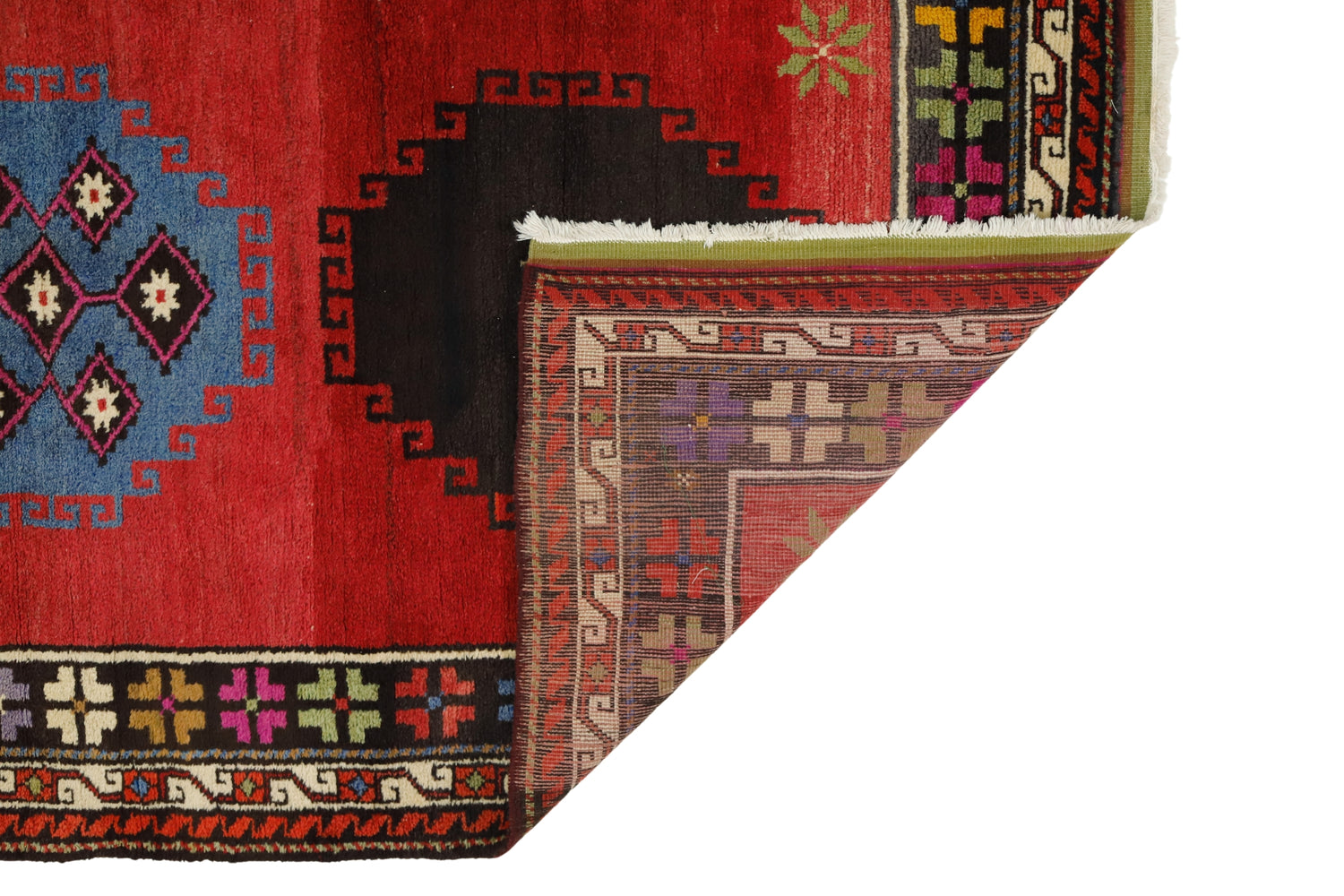 Erdek / 4x7 Red Anatolian Wool Rug Back Side