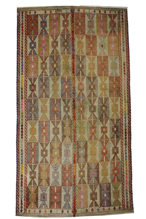 Eskil / 5x9 Vintage Tribal Kilim Rug Front Side