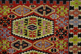 Eskisaray / 5x10 Vintage Oriental Wool Kilim Rug Close Up