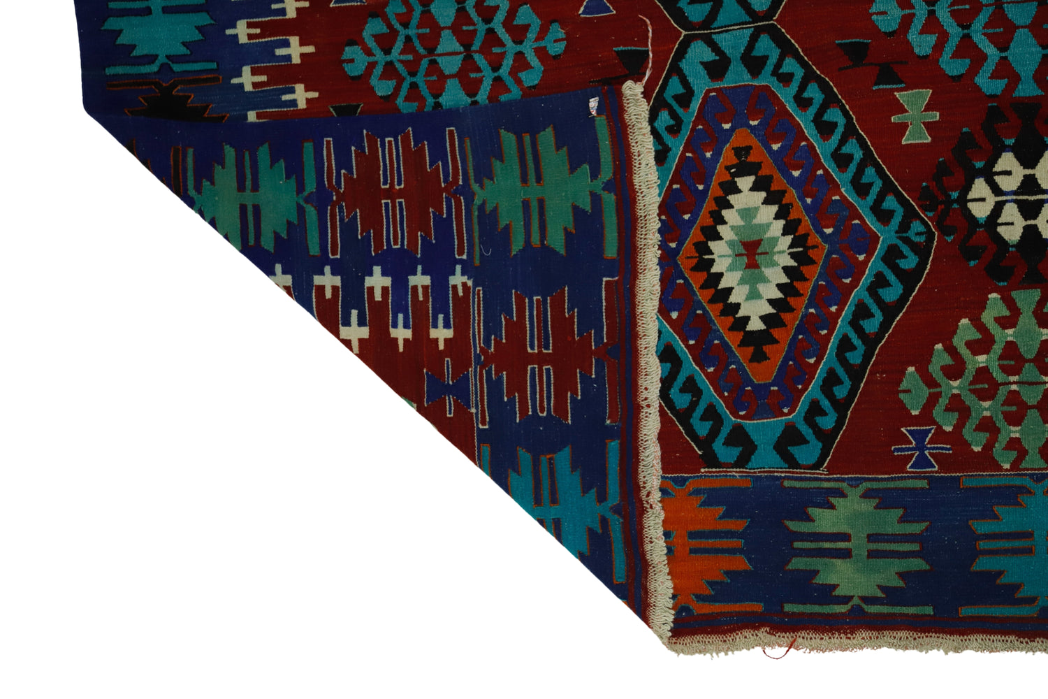 Esme / 6x11 Wool Oriental Kilim Rug Back Side