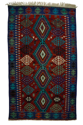 Esme / 6x11 Wool Oriental Kilim Rug Front Side