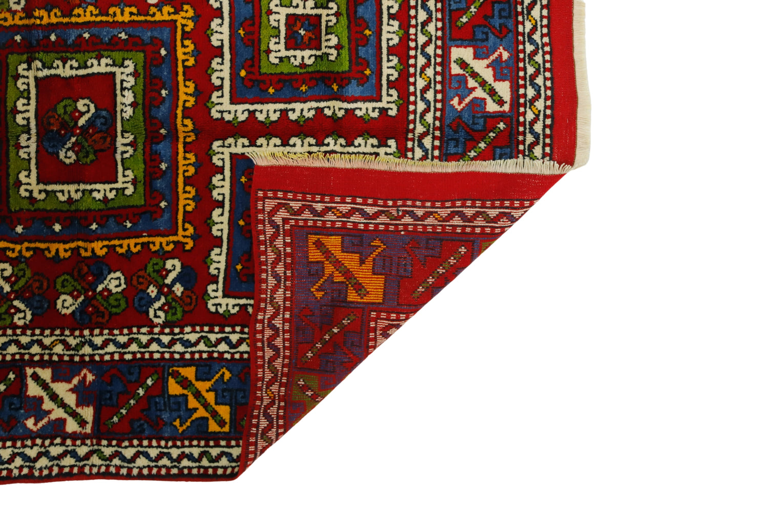 Gelibolu / 5x7 Vintage Handmade Turkish Area Rug Back Side