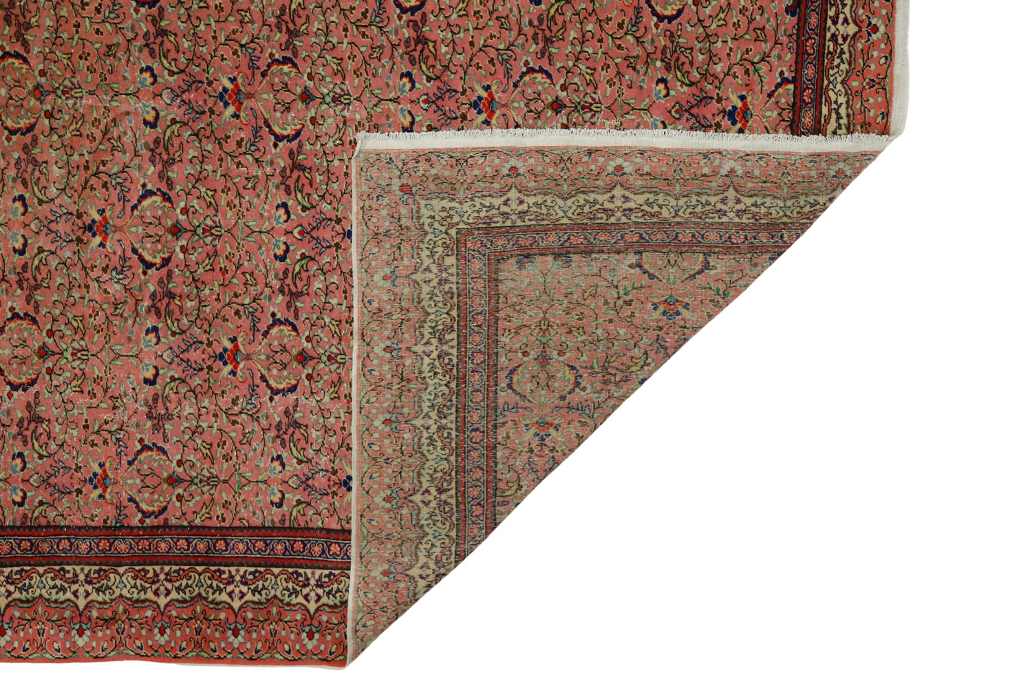 Gergeme / 7x11 Pink Oversize Vintage Carpet Back Side