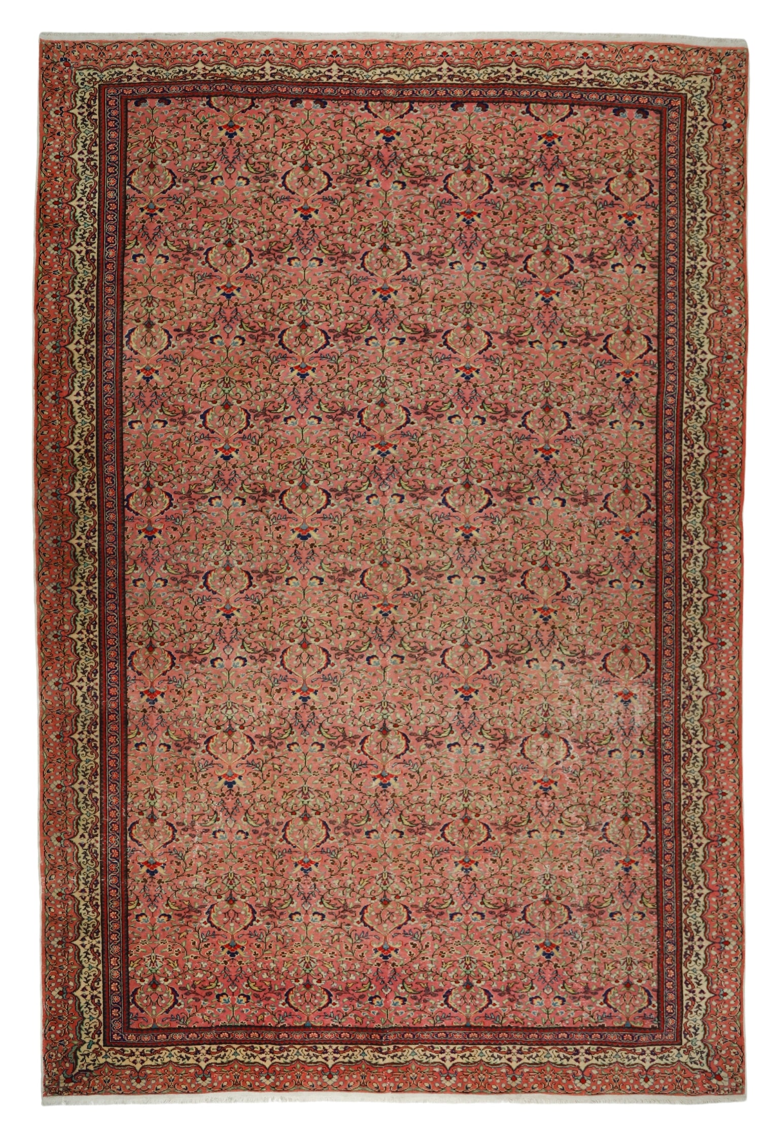 Gergeme / 7x11 Pink Oversize Vintage Carpet Front Side