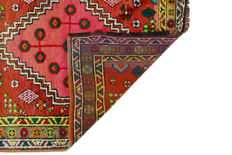 Huzistan / 3x7 Multi-color Bohemian Vintage Area Rug Back Side