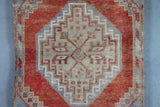 Vintage Handmade Oushak Rug - 2x4 ft | Wool Muted Red Turkish Carpet