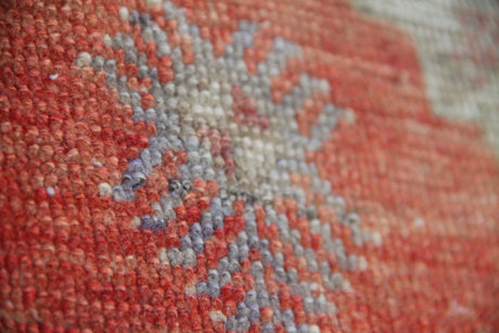 Vintage Handmade Oushak Rug - 2x4 ft | Wool Muted Red Turkish Carpet